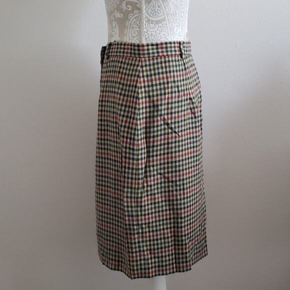 Vintage Plaid Button Front Skirt Size 10 - Picture 2 of 8